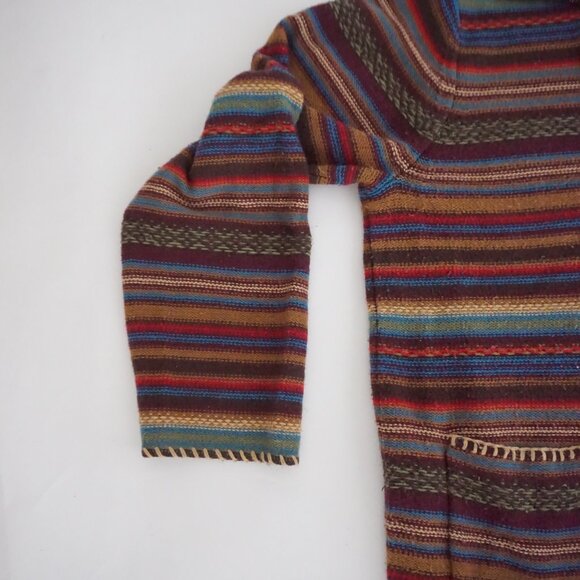 Vintage Crazy Horse Multicolor Striped Knit Button Front Cardigan Sweater XL - Picture 7 of 9